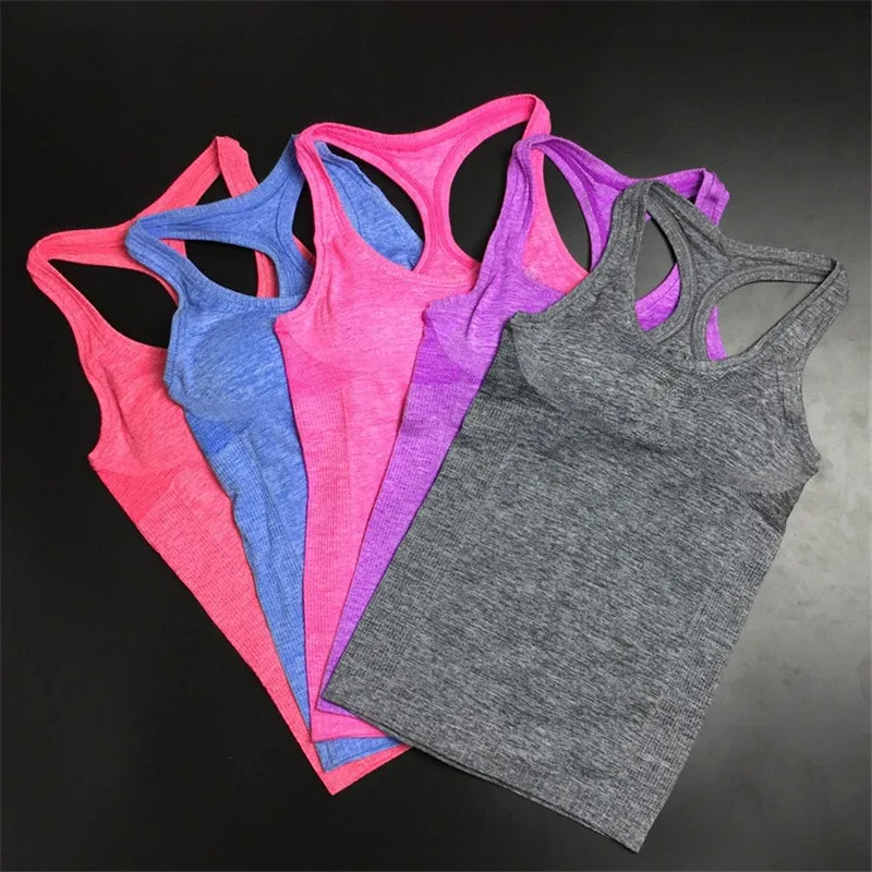 Hot Women Tank Tops Quick Dry Yoga Shirts Workout Gym Fitness Sport Sleeveless Vest for Running Training Outdoor