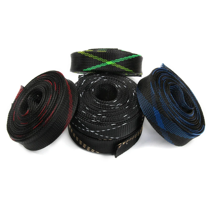 

25mm Insulation Braided Sleeving Tight PET Expandable 5M Cable Sleeves Wire Gland Cables High Density Sheathing Protection