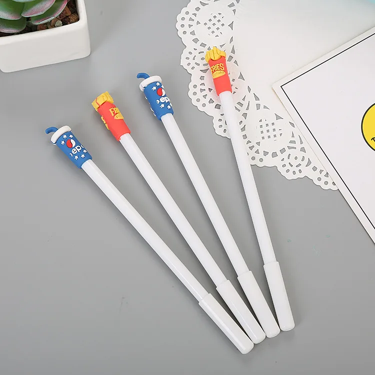 

40 pcs Factory Direct cartoon silicone Head neutral pen Creative learning stationery Cute student water Fun Signature pen