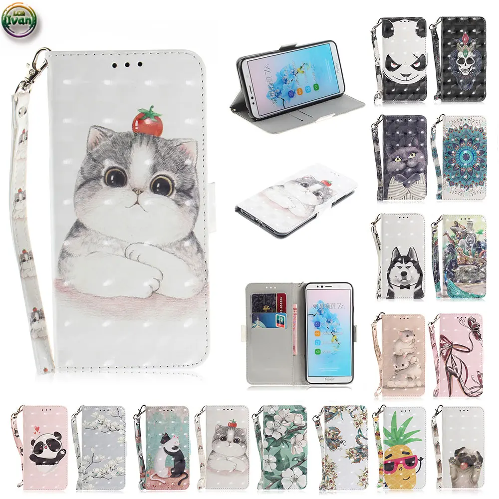 

Wallet Case For Huawei Y6 6Y Prime 2018 ATU-L31 AUM-L29 Leather Cover For Honor 7C C7 7A Pro ATU L31 L29 Bright Magnetic Bag