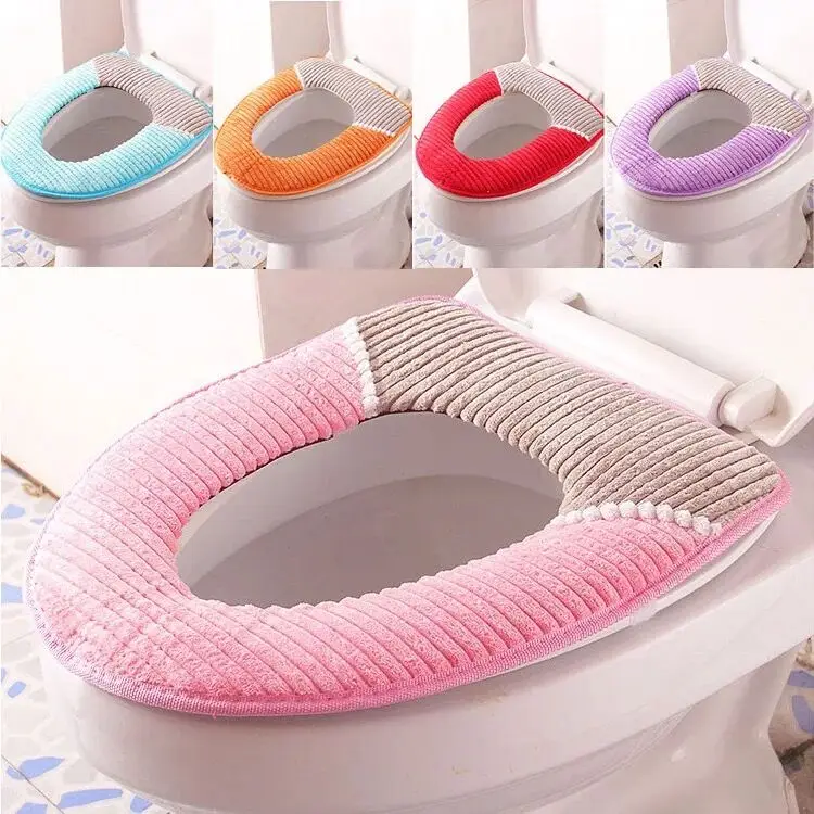 

Universal Soft Heated Washable Toilet Seat Mat Set for Home Decor Closestool Mat Seat Case Warmer Toilet Lid CoverAccessories