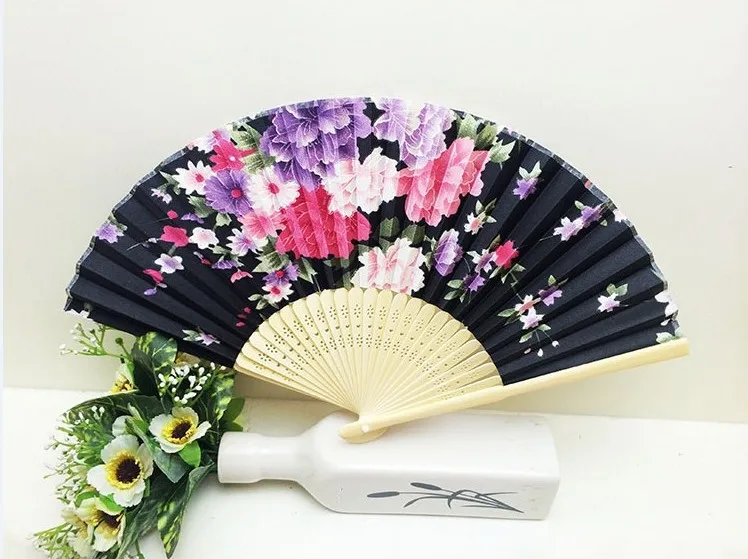 Bamboo Lucky New Edo Japanese Folding Fan Plants Flowers Japan and Noble Women Fans cos Mai Shiranui | Тематическая одежда и