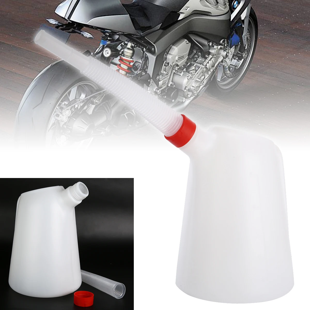 

1pc Universal Plastic Oiler 5 Litre Garage Oil Fuel/Oil Measuring Jug With Flexible Spout For Car Motorcycle