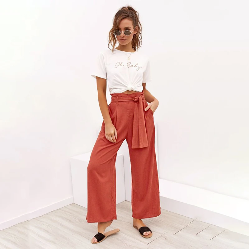 New Women Pants Belt Loose Spring and Summer Casual Trousers Summer Women's Fashion Sexy Elegant Pants Women Plus Size New Women Pants Belt Loose Spring and Summer Casual Trousers Summer Women's Fashion Sexy Elegant Pants Women Plus Size