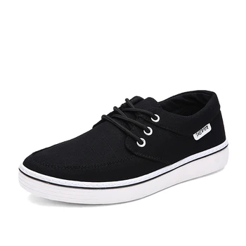 

ARUONET 2020 New Fashion Canvas Shoes Black Men Shoes Comfort Lace Up Sneakers Plimsolls Summer Casual Shoes Heren Schoenen