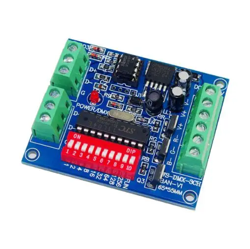 

best price 1 pcs DMX-3CH-BAN-V1 3CH Channel DMX 512 LED Decoder Controller use for led strip