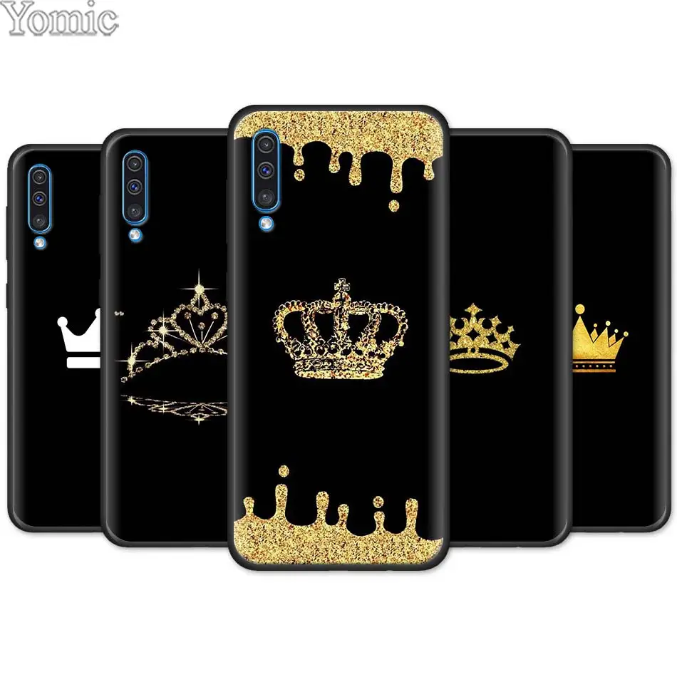 

Queen Crown Black Soft Case for Samsung Galaxy A50 A70 A40 A10 A20 A30 A60 A9 A8 A6 A7 Silicone TPU Phone Case Cover Shell