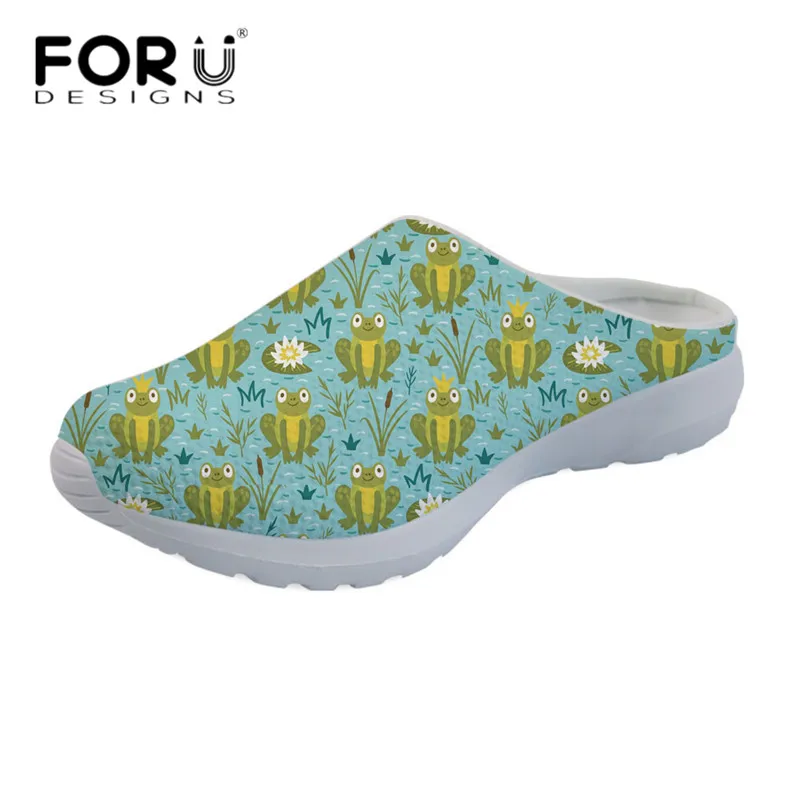 

FORUDESIGNS Comfort Sandals Women Forest Squirrel/Sloth/Frog Prince 3D Pattern Air Mesh Summer Beach Slippers Indoor Walk Flats