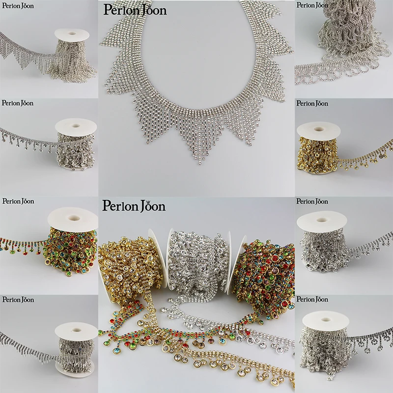 5yards Crystal tassel Trimming Motif Rhinestone trim Chain for Wedding