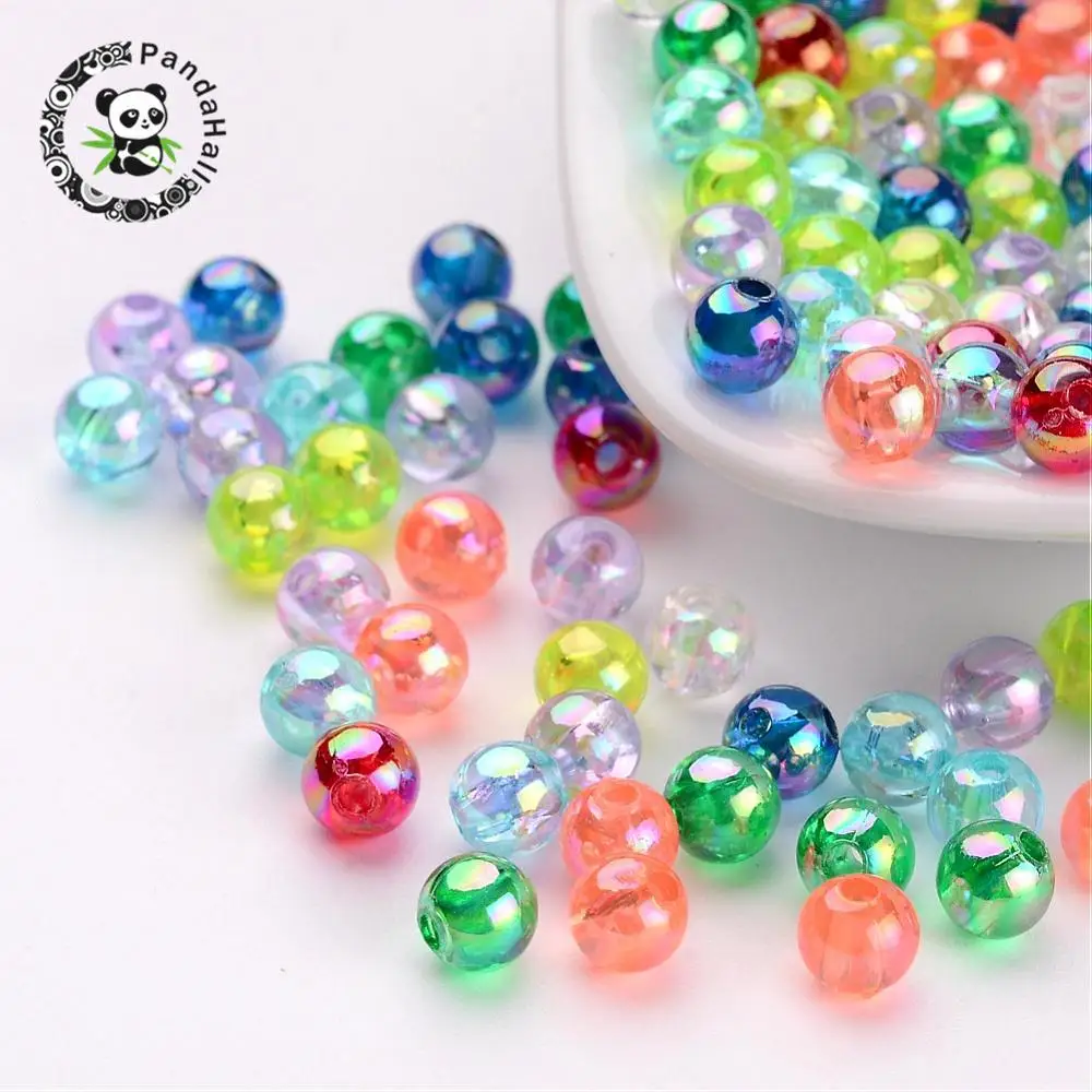 

AB Color Round Transparent Acrylic Spacer Beads Mixed Assorted Colors for Bracelet Necklace Making 4mm 5mm 8mm 10mm Hole 1.5-2mm