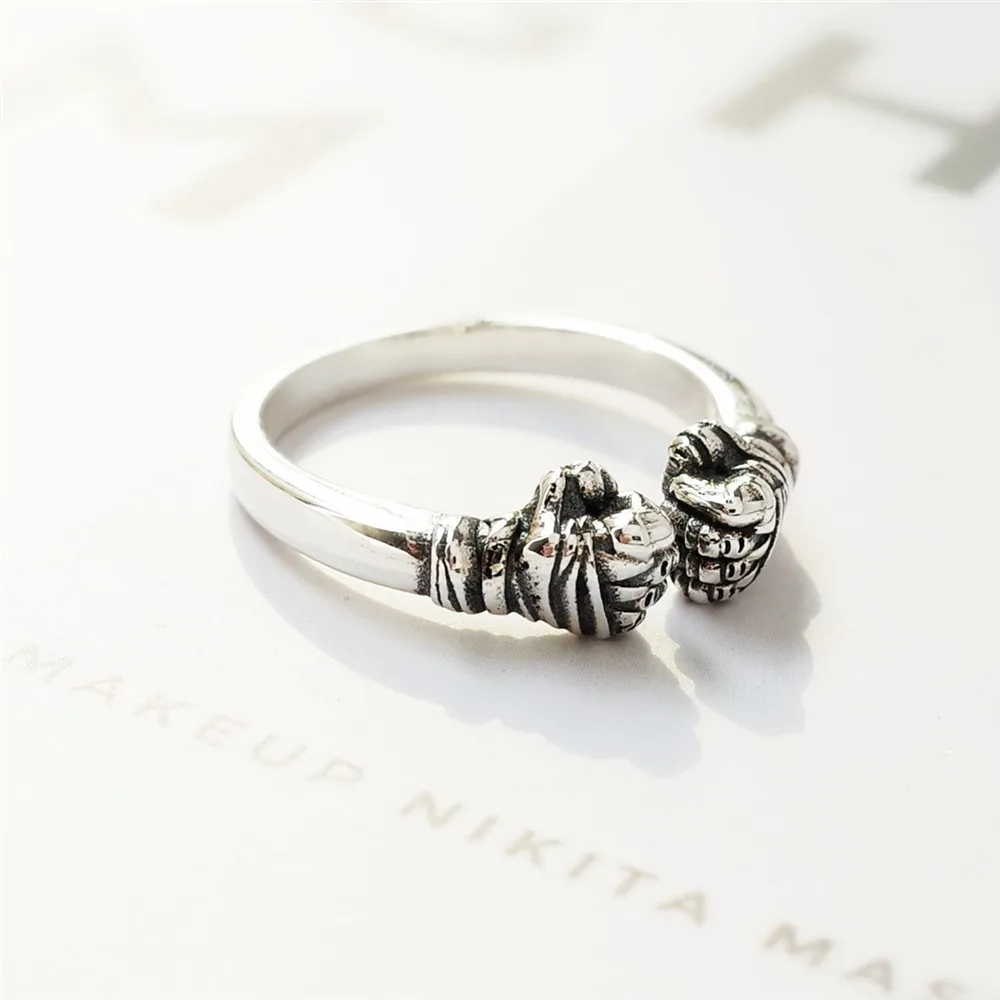 boxing fist open ring Tai-silver 100% Sterling 925 silver Jewelry Vintage Adjustable rings for man gift men