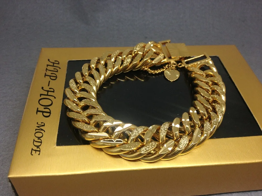 NEW Mens Iced Out CZ Yellow Gold Silver Finish Miami Cuban