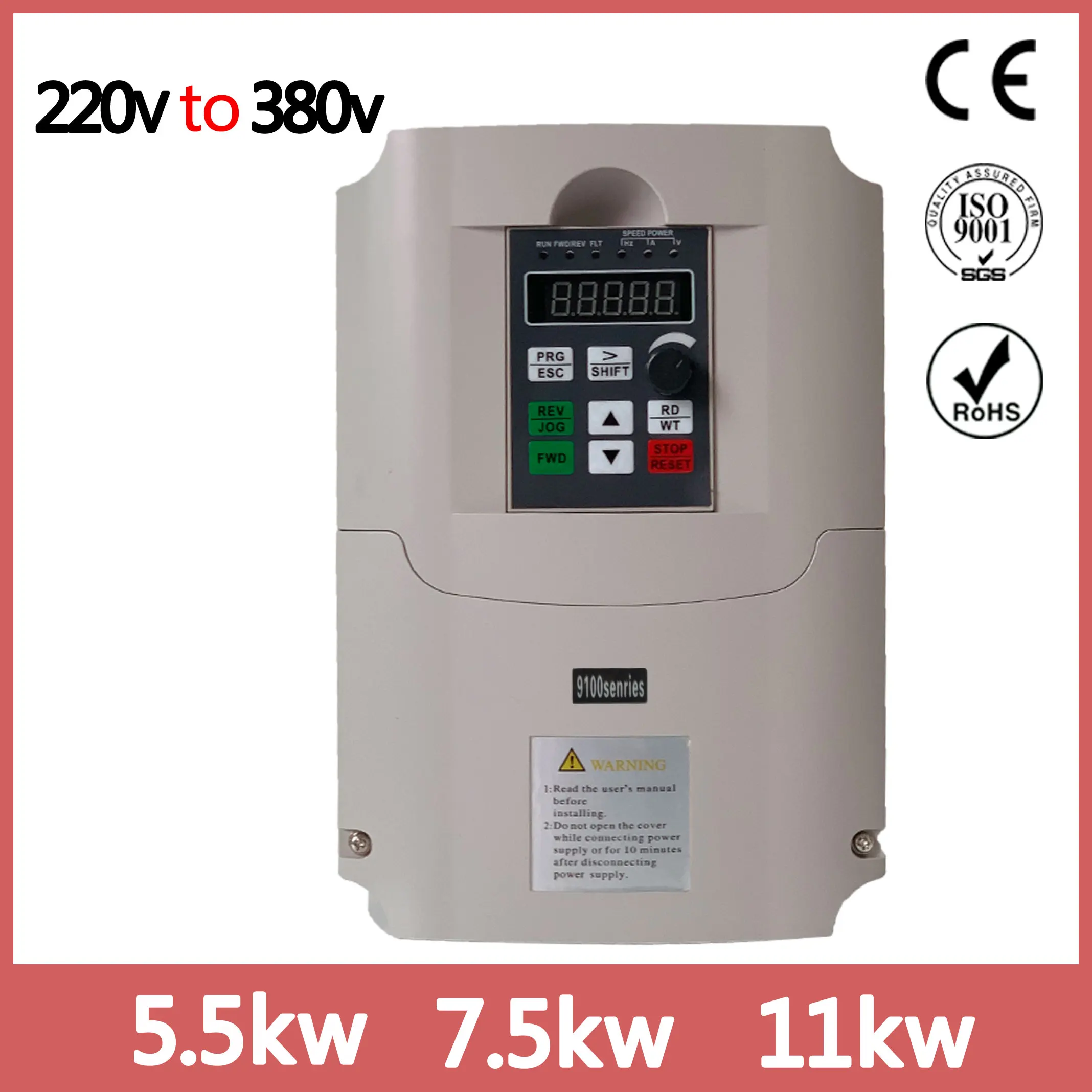 Inversor de Frequência Conversor de Freqüência Entrada Monofásica 380v 3 Fase Saída ac Unidades To380v 5.5kw – 7.5kw 11kw 220v
