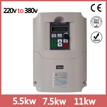 

7.5KW 220V Frequency Converter AC Single Phase Input 380V 3 Phase Output VFD Frequency Inverter Motor Speed Controller 50/60Hz