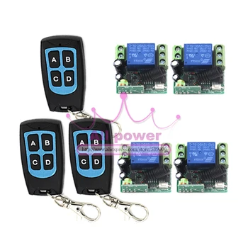 

1000M Long Range DC12V 1CH Radio Controller RF Wireless Remote Control Switch System,315/433 Mhz,3Transmitter + 4Receiver