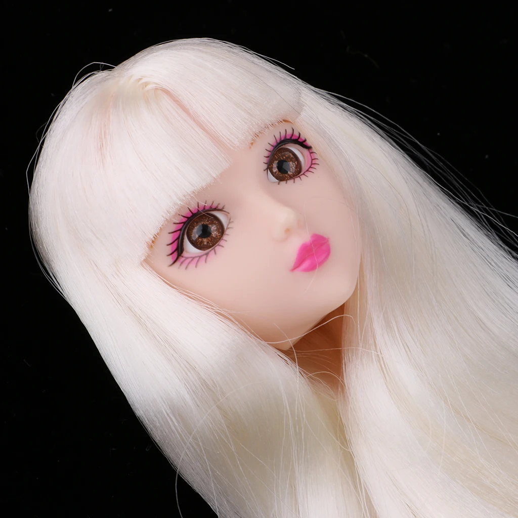 1/6 BJD Head Sculpt Mold With Makeup Facial White Hair Kit Female Figures Custom Parts for Kurhn for DOD DIY Custom Accessory