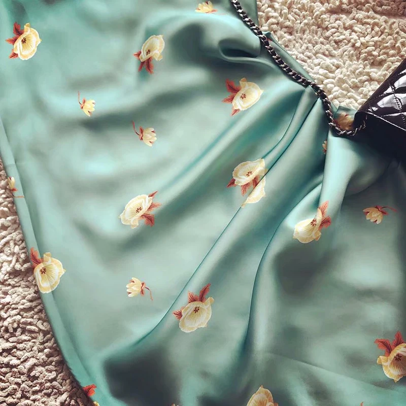 Ordifree, летнее женское длинное атласное платье, винтажные Макси Вечерние Платья, цветочный принт, сексуальное шелковое платье-комбинация