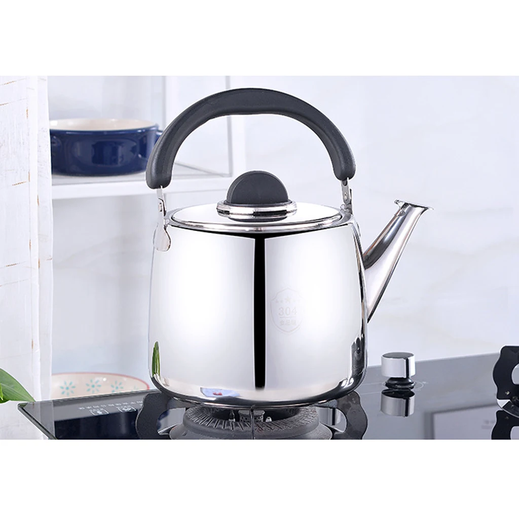 Stainless Steel Whistling Kettle Tea Pot with PP plastic grooved handle stove Kitchen Teakettles For Gas Electric Hobs