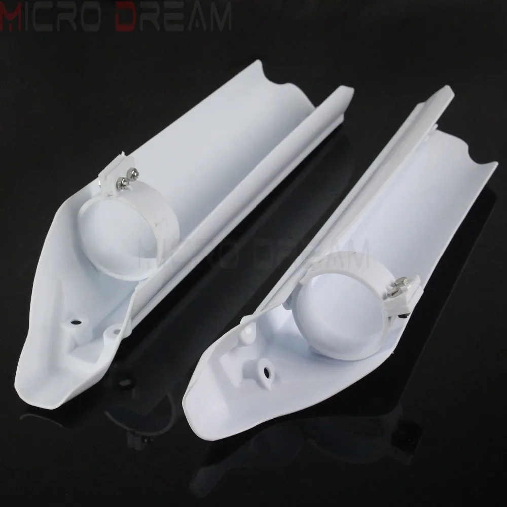 2pcs White Motocross Fork Guards Protector for Kawasaki Honda Suzuki Yamaha EXC SX CRF DRZ KLX WRF YZF 125 250 300 426 450