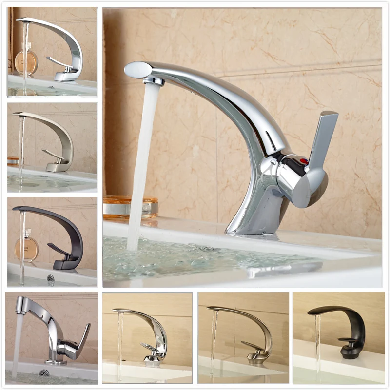 New Promotions Bathroom Hot and Cold Water Basin Faucet Single Lever One Hole Mixer Tap Deck