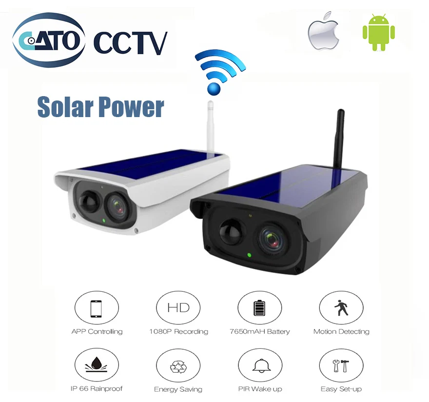 Full HD 1080 P Солнечная энергия wifi ip-камера Беспроводная 2MP sd-карта слот CCTV камера энергосберегающая Водонепроницаемая наружная камера безопасности