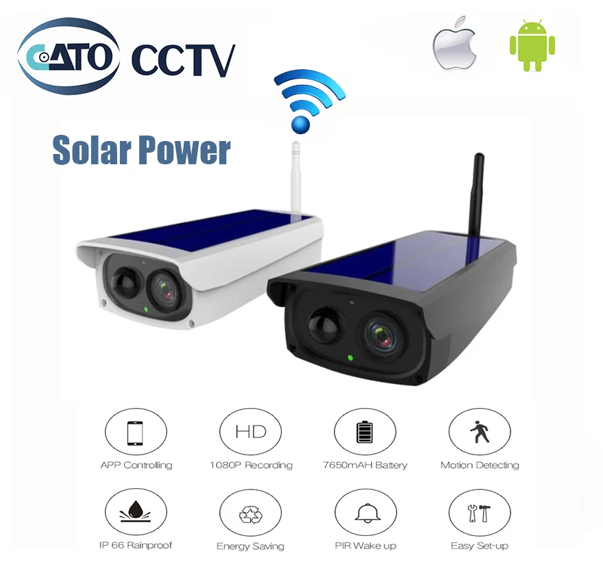 

Full HD 1080P Solar Power WIFI IP Camera Wireless 2MP SD Card Slot CCTV Camera energy saving Waterproof Outdoor Security Camera