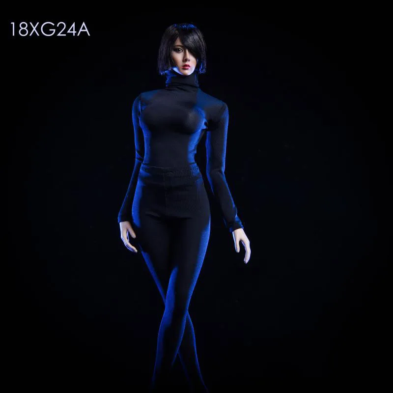 Одежда черные/белые колготки с высоким воротником экшн фигурка 1/6 сексуальная