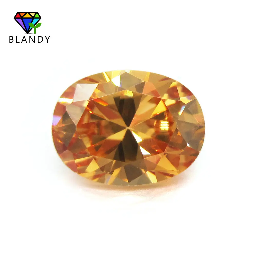 

Free Shipping 2x3~13x18mm AAAAA Oval Cut CZ Stones Champagne Loose Cubic Zirconia Stone Synthetic Gems For Jewelry
