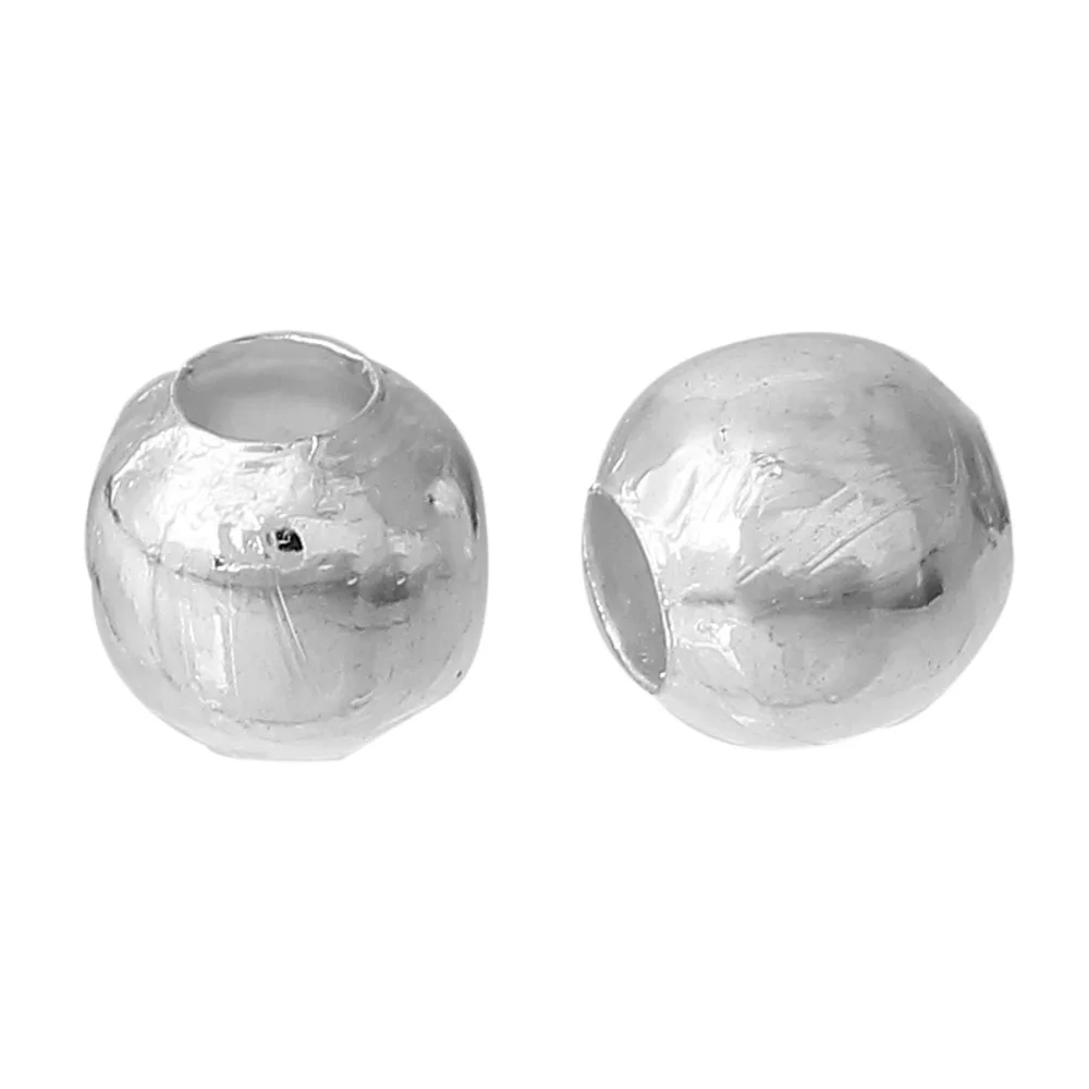 

Doreen Box hot- 300PCs Silver color Smooth Ball Spacers Beads 5mm in Dia. (B00871)