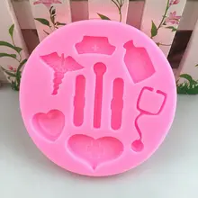 Медицинская шапочка для медсестры, бутылочный инструмент в форме сердца, силиконовая форма для украшения кексов, форма для помадки