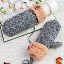 REALBYGirls/женские перчатки на запястье, теплые, повседневные, вязаные, зимние, женские перчатки, толстые перчатки, guantes hombre mitonesA1079