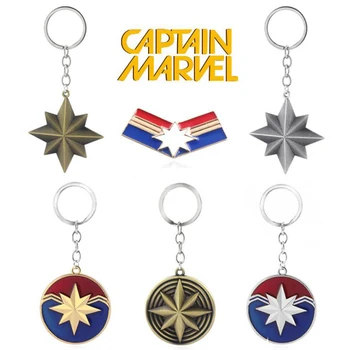 

Free Shipping Action Ms Marvel Pin Metal Key Ring Pendants Super Hero Avengers Kids Cos Decor Keychain Toys From Captain Marvel