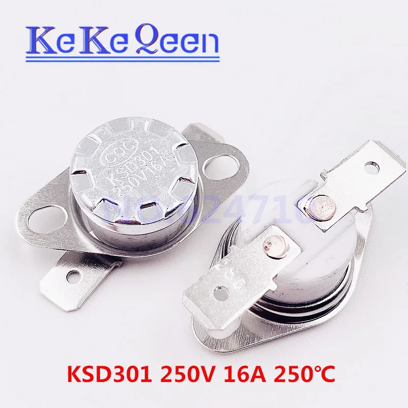 KSD301 N/C 65 C 16A Normally Closed Temperature Switch Bimetal Disc Klixon 