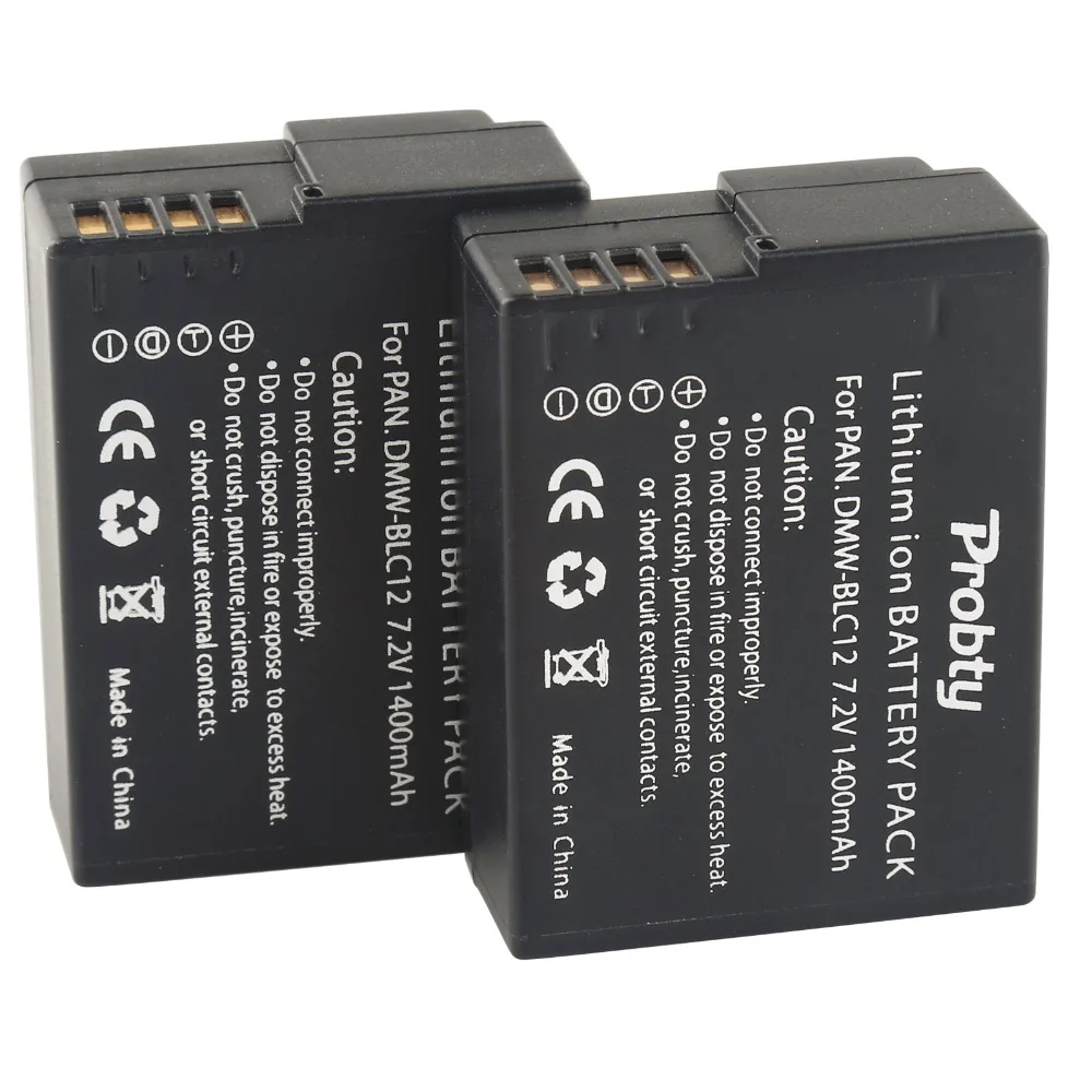 Probty 2pcs DMW-BLC12 DMW BLC12PP BLC12E BP-DC12 Аккумулятор для Panasonic DMC GH2 G7 G6 G5 DMC-GH2 FZ200 FZ1000 FZ2500