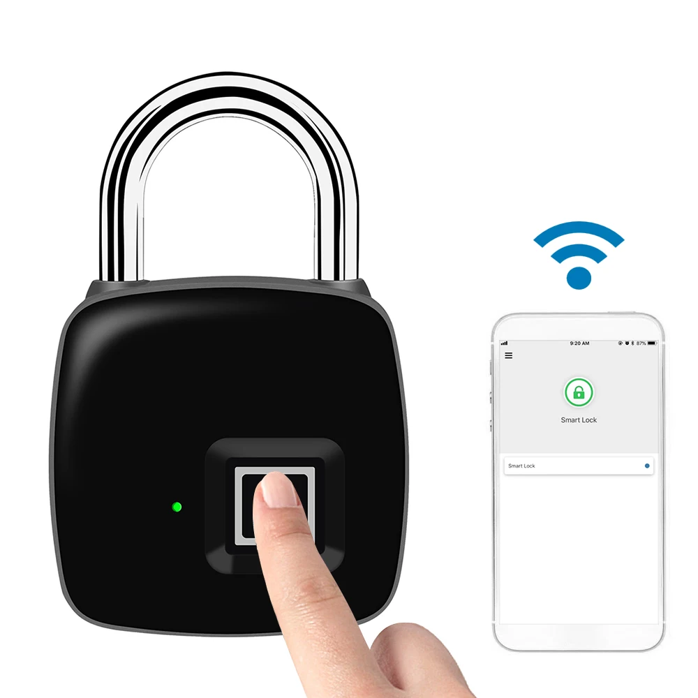 

Smart Keyless Door Lock Bluetooth Wireless APP Unlock Fingerprint Lock Security Padlock Support 40 Fingerpints Luggage Case Lock