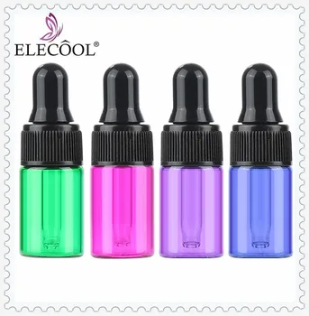 

ELECOOL 10pcs 3ml/2ml/1ml Mini Refillable Empty Makeup Glass Bottle With Eye Dropper Essential Oil Liquid Storage Container