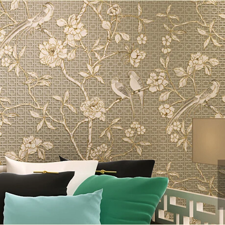 Chinese Retro Bird Wallpaper 3D Embossed Non-woven Wallpaper Roll Chinese Natural Mural Wall Paper Living Room Bedroom Wallpaper Chinese Retro Bird Wallpaper 3D Embossed Non-woven Wallpaper Roll Chinese Natural Mural Wall Paper Living Room Bedroom Wallpaper