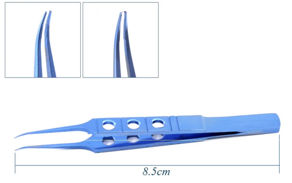Титановый сплав Зуб Пинцет офтальмологический Двойной век Зажимные инструменты 8,5 см/10 см косметический Capsulorhexis Пинцет высокое качество