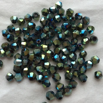 

Free Shipping! 720pcs/Lot, Chinese Top Quality 4mm Metallic Green Crystal Bicone Beads