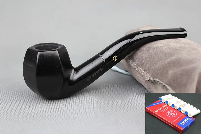 

Трубка для курения традиционная из черного дерева, курительная круглая деревянная трубка с чехлом и подставкой, 10x9 мм, фильтры DB437