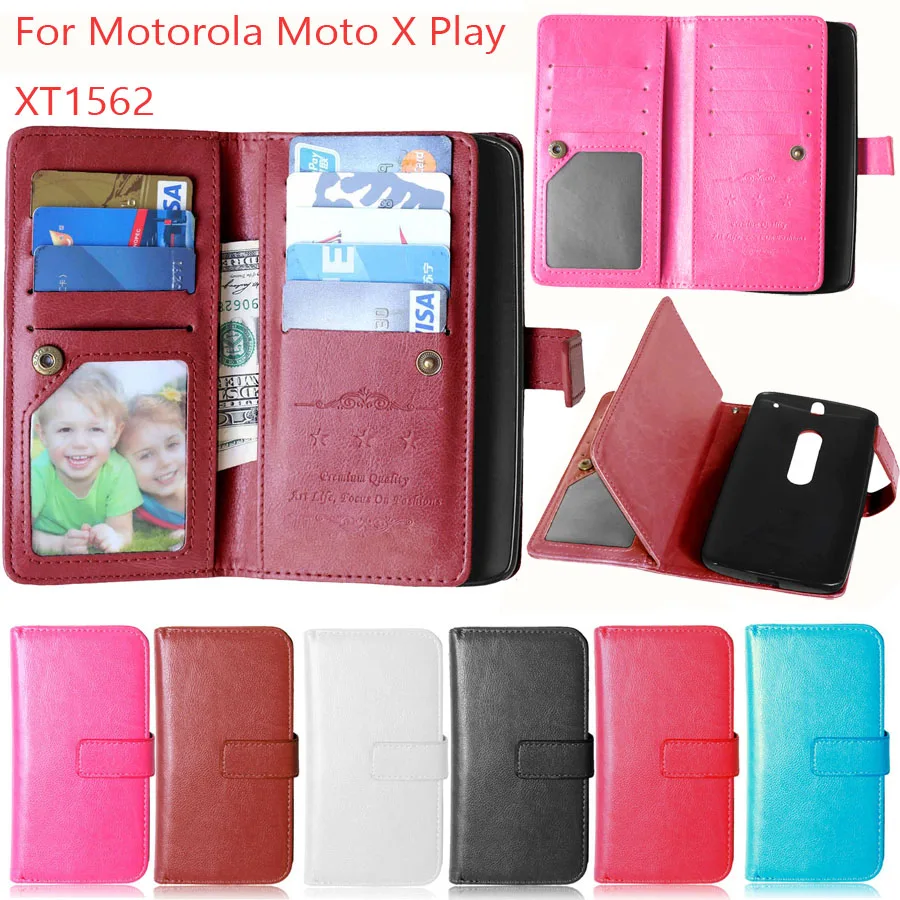 

PU Leather Magnetic Flip Wallet Case For Motorola Moto X Play XT1562 5.5 inch Phone Cases with Card Holder Cover For Moto X Play