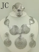 2016 New Fashion Dubai Whtie Gold Plated Jewelry Sets Elegant line Crystal Costume Jewelry Sets Nigerian African Beads Design