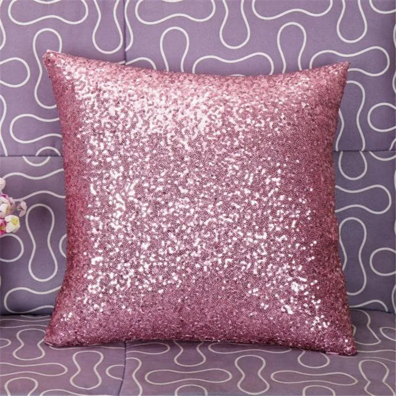 12 Solid Color Glitter Sequins Throw Pillow Case Cafe Home Cushion pillow covers paillette pillowslips quality drop ship