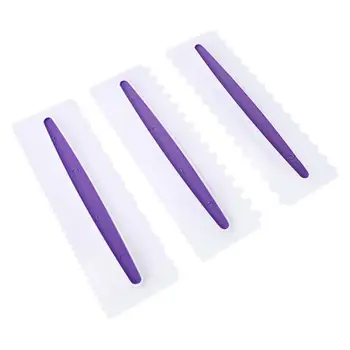 

Baking Tool 3 Pcs Large Paddle Cream Scraper Cream Comb Flowers Cake Decor Scraper Hogard