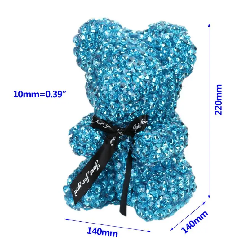 22 см ручной работы изготовление со стразами пены медведь Моделирование ремесло подарок Рождество День Святого Валентина Свадебные