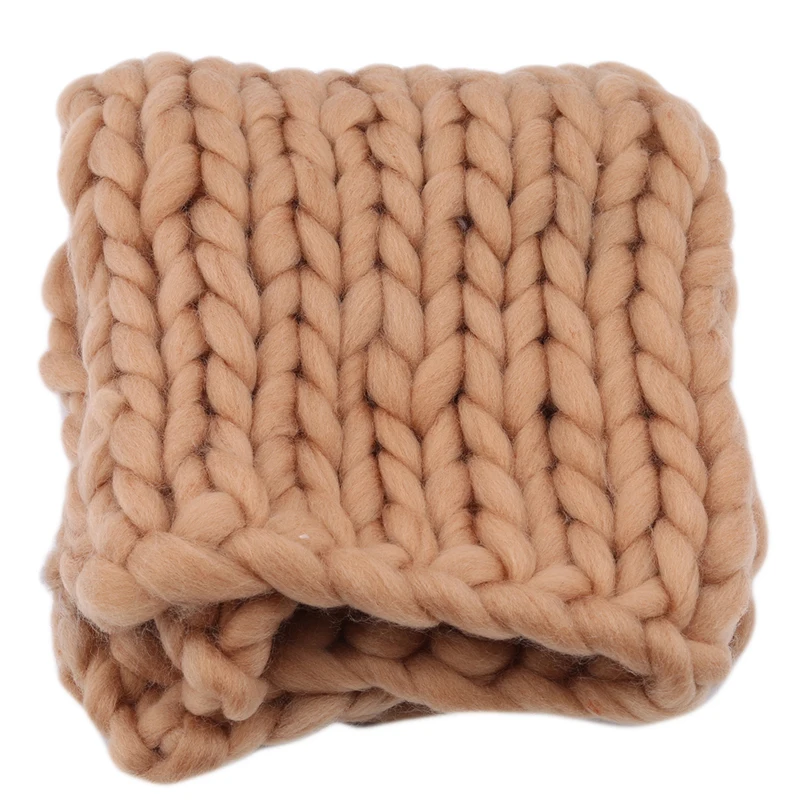 Высокое качество, ручная вязка, шерстяное вязаное крючком детское одеяло, реквизит для фотосессии новорожденных, массивное вязаное одеяло, корзина с наполнителем, горячая распродажа