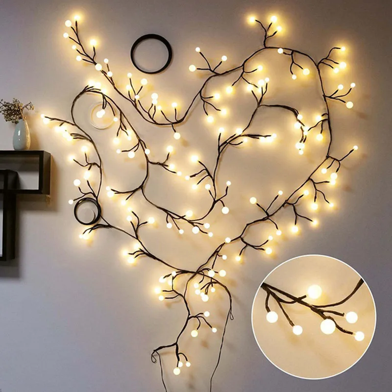 String Light  8 Mode Christmas Garland ball Branch led light 2.5M 72LED For New Year Xmas Home outdoor indoor Decoration