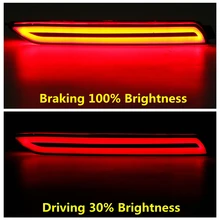 LED Car Rear Bumper Reflector Tail Brake Light Bar For Toyota RAV4 2019 2020 daylight+brake+turn siganls