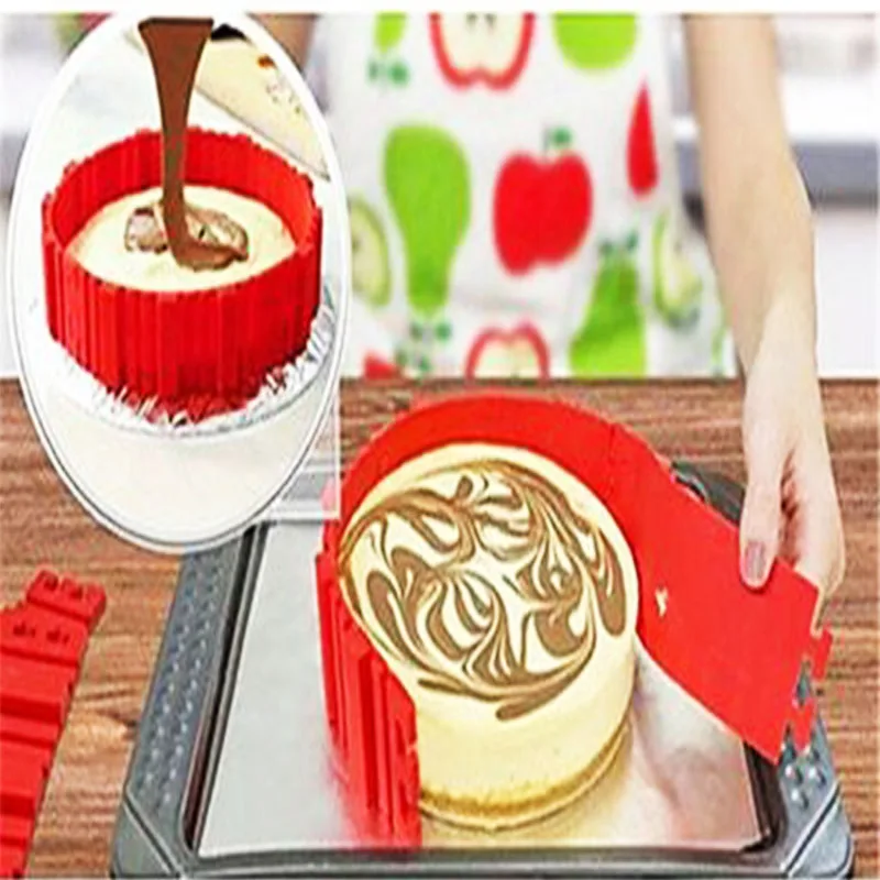 

4PC Adjustable Silicone Cake Mold 3D Chocolate Muffin Cupcake Candy Mold DIY Fondant Cake Decorating Tools Cake Molds for Baking