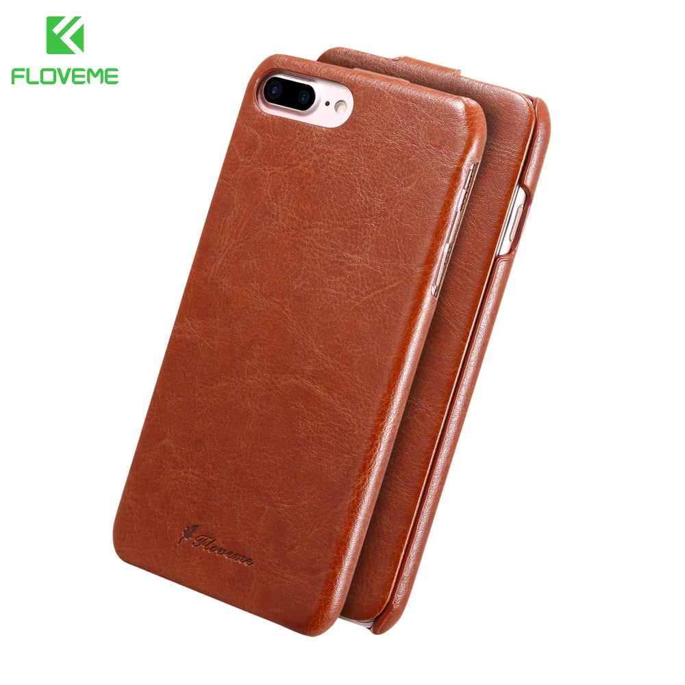 FLOVEME Ретро Флип кожаный чехол для iPhone 6 6s 7 Plus роскошный вертикальный PU бумажник